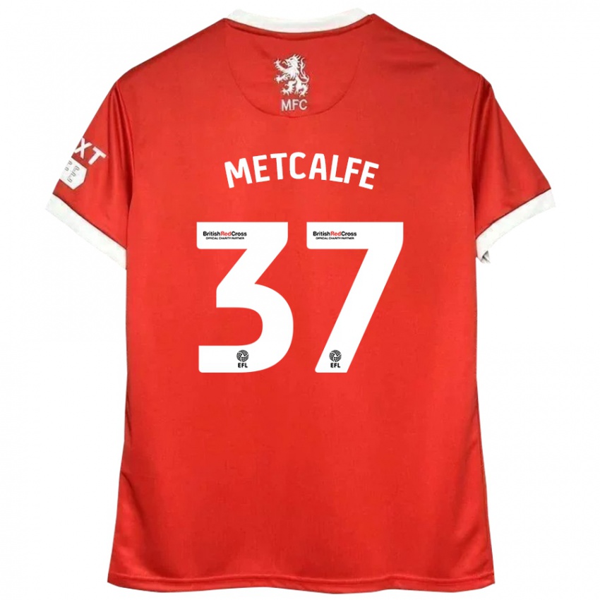 Kinder Max Metcalfe #37 Rot Weiß Heimtrikot Trikot 2024/25 T-Shirt