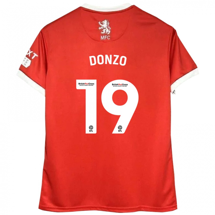 Kinder Jolie Donzo #19 Rot Weiß Heimtrikot Trikot 2024/25 T-Shirt