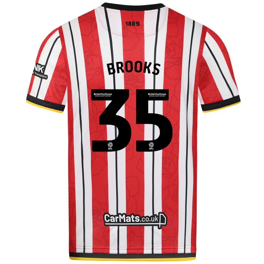 Kinder Andre Brooks #35 Rot Weiße Streifen Heimtrikot Trikot 2024/25 T-Shirt