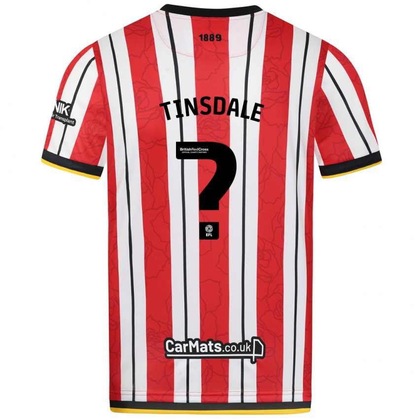 Kinder Jay Tinsdale #0 Rot Weiße Streifen Heimtrikot Trikot 2024/25 T-Shirt