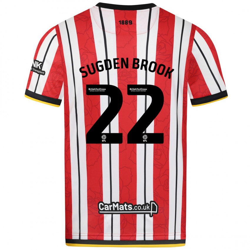 Kinder Darcie Sugden-Brook #22 Rot Weiße Streifen Heimtrikot Trikot 2024/25 T-Shirt