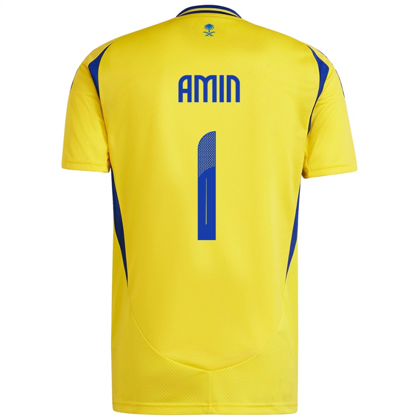 Kinder Amin Al-Bukhari #1 Gelb Blau Heimtrikot Trikot 2024/25 T-Shirt