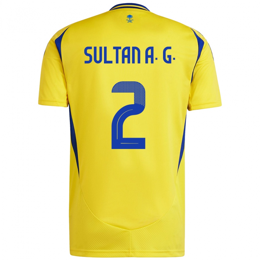 Kinder Sultan Al-Ghannam #2 Gelb Blau Heimtrikot Trikot 2024/25 T-Shirt