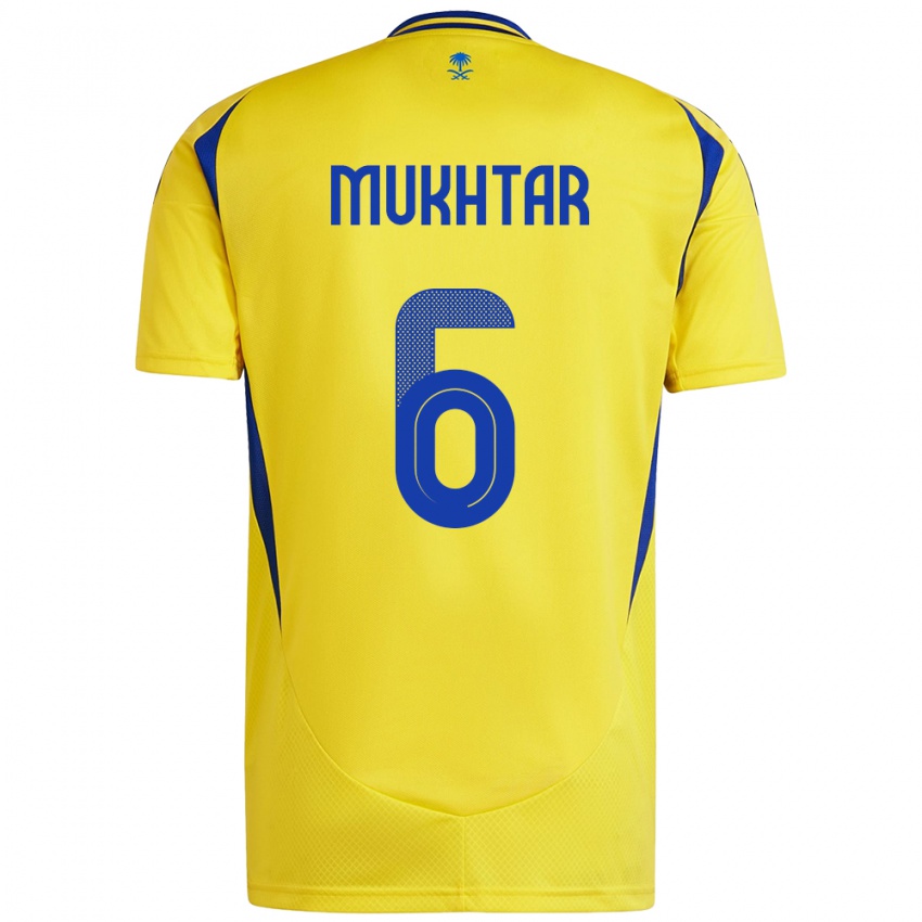 Kinder Mukhtar Ali #6 Gelb Blau Heimtrikot Trikot 2024/25 T-Shirt