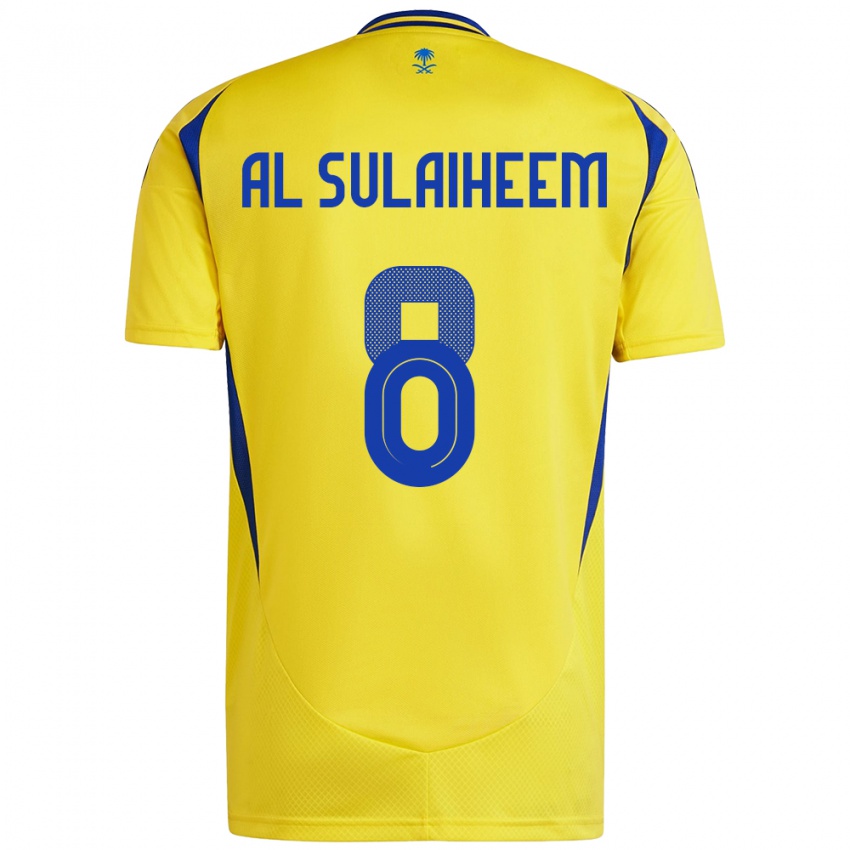 Kinder Abdulmajeed Al-Sulaiheem #8 Gelb Blau Heimtrikot Trikot 2024/25 T-Shirt