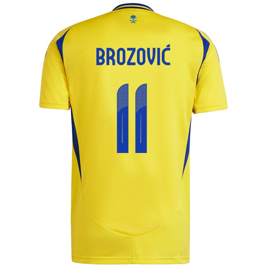 Kinder Marcelo Brozovic #11 Gelb Blau Heimtrikot Trikot 2024/25 T-Shirt