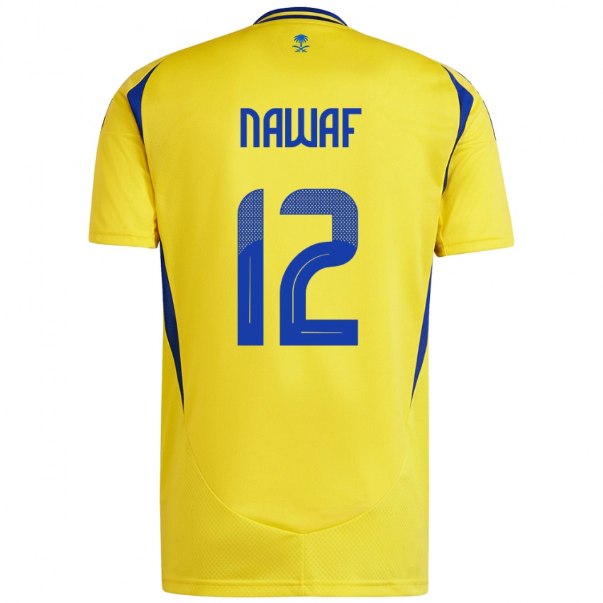 Kinder Nawaf Al-Boushal #12 Gelb Blau Heimtrikot Trikot 2024/25 T-Shirt