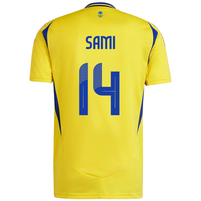 Kinder Sami Al-Najei #14 Gelb Blau Heimtrikot Trikot 2024/25 T-Shirt