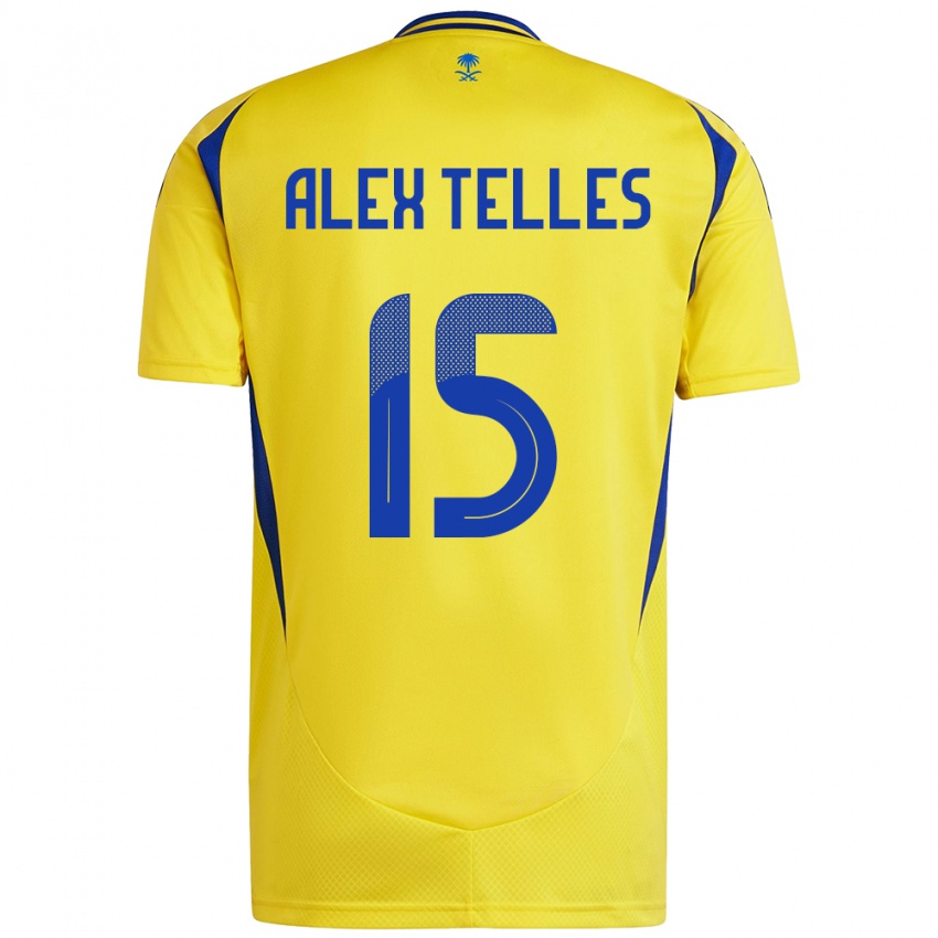 Kinder Alex Telles #15 Gelb Blau Heimtrikot Trikot 2024/25 T-Shirt