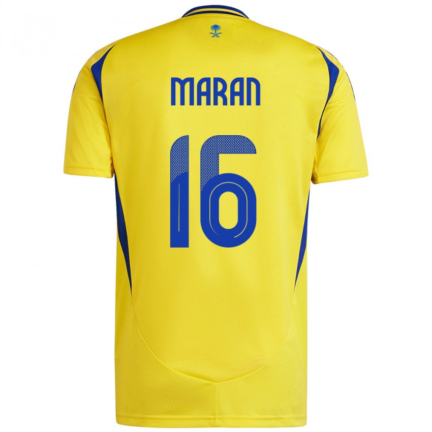 Kinder Mohammed Maran #16 Gelb Blau Heimtrikot Trikot 2024/25 T-Shirt