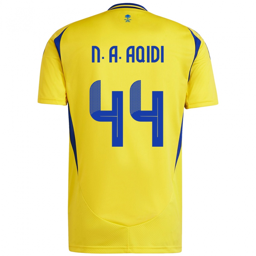 Kinder Nawaf Al-Aqidi #44 Gelb Blau Heimtrikot Trikot 2024/25 T-Shirt