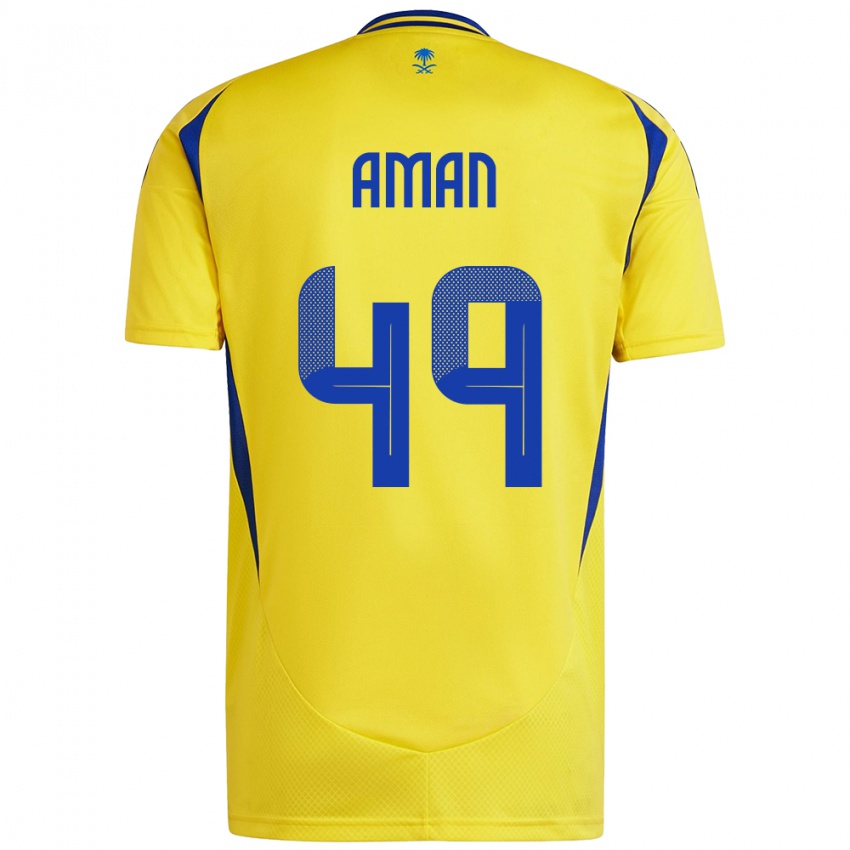 Kinder Awad Aman #49 Gelb Blau Heimtrikot Trikot 2024/25 T-Shirt