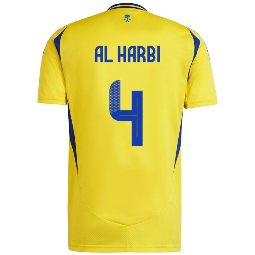 Kinder Fay Al-Harbi #4 Gelb Blau Heimtrikot Trikot 2024/25 T-Shirt