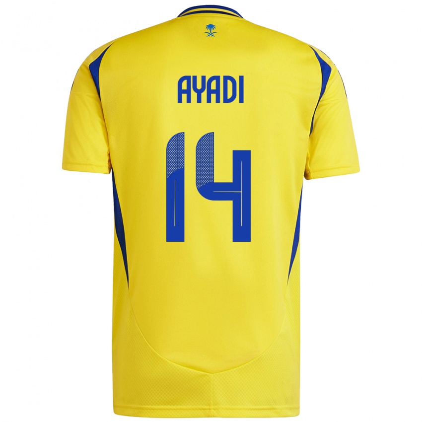 Kinder Ghada Ayadi #14 Gelb Blau Heimtrikot Trikot 2024/25 T-Shirt