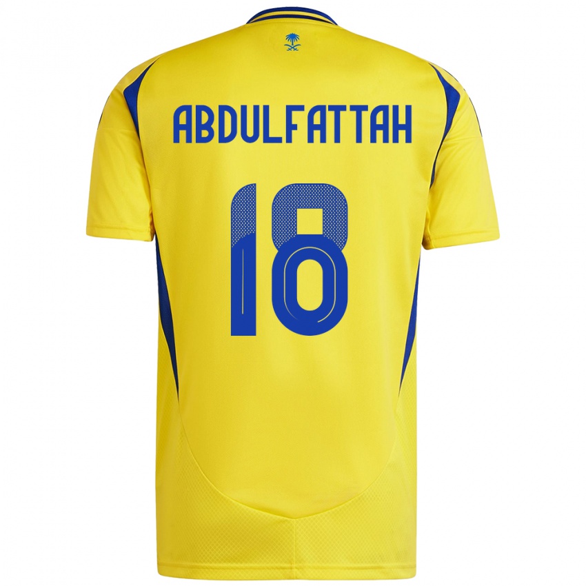 Kinder Abdulfattah Adam #18 Gelb Blau Heimtrikot Trikot 2024/25 T-Shirt