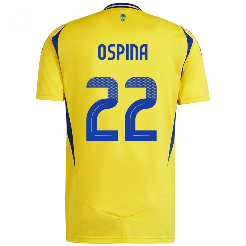 Kinder David Ospina #22 Gelb Blau Heimtrikot Trikot 2024/25 T-Shirt