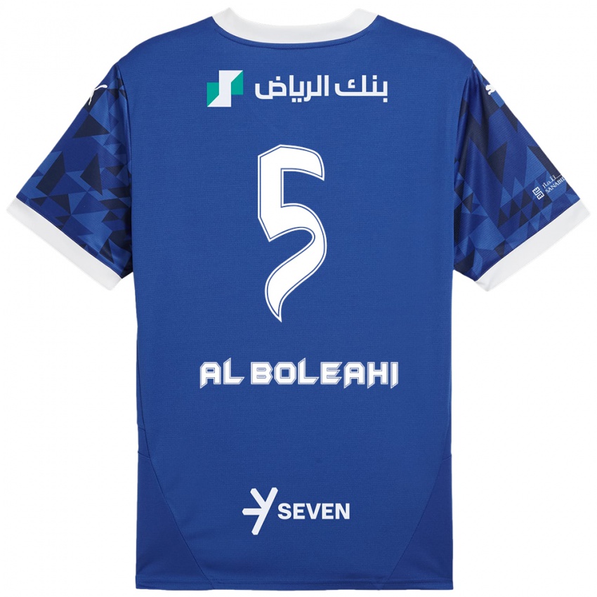 Kinder Ali Al-Boleahi #5 Dunkelblau Weiß Heimtrikot Trikot 2024/25 T-Shirt