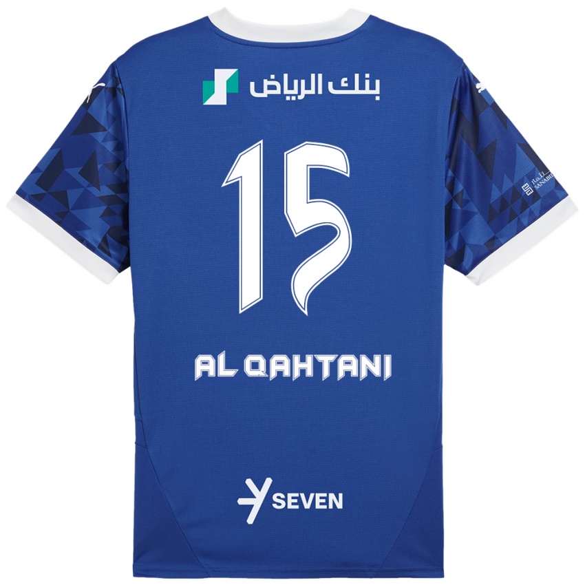 Kinder Mohammed Al-Qahtani #15 Dunkelblau Weiß Heimtrikot Trikot 2024/25 T-Shirt