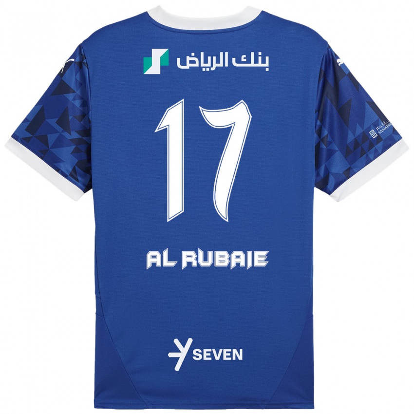 Kinder Mohammed Al-Rubaie #17 Dunkelblau Weiß Heimtrikot Trikot 2024/25 T-Shirt