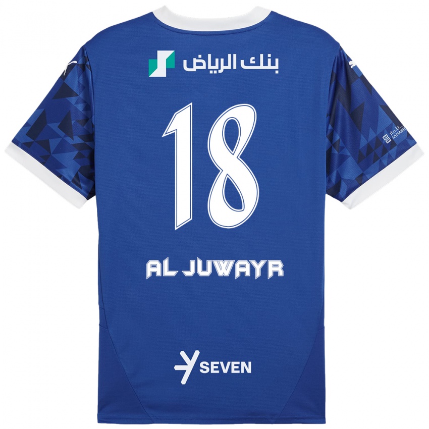 Kinder Musab Al-Juwayr #18 Dunkelblau Weiß Heimtrikot Trikot 2024/25 T-Shirt