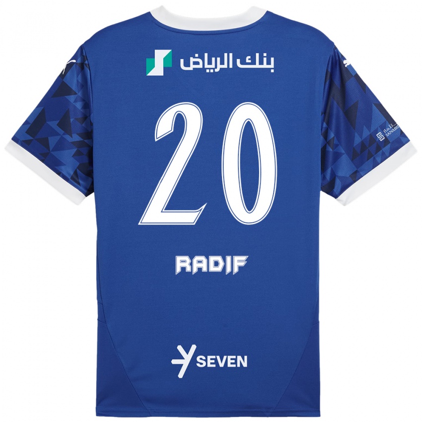 Kinder Abdullah Radif #20 Dunkelblau Weiß Heimtrikot Trikot 2024/25 T-Shirt