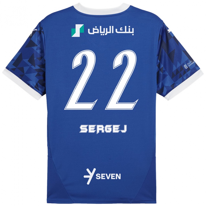 Kinder Sergej Milinkovic-Savic #22 Dunkelblau Weiß Heimtrikot Trikot 2024/25 T-Shirt