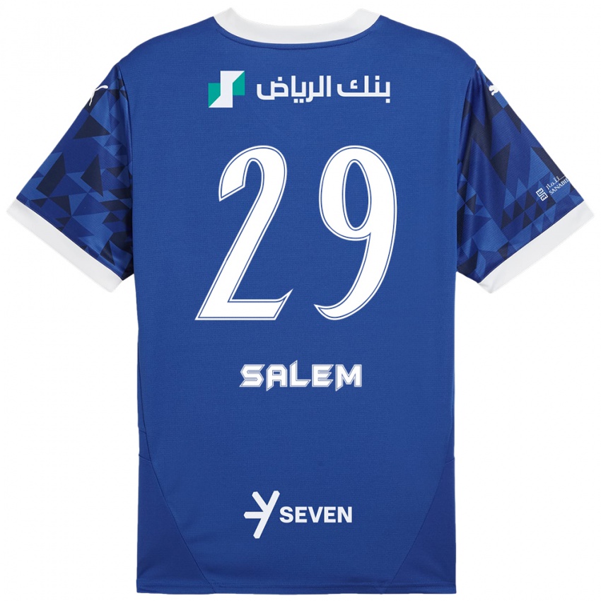 Kinder Salem Al-Dawsari #29 Dunkelblau Weiß Heimtrikot Trikot 2024/25 T-Shirt