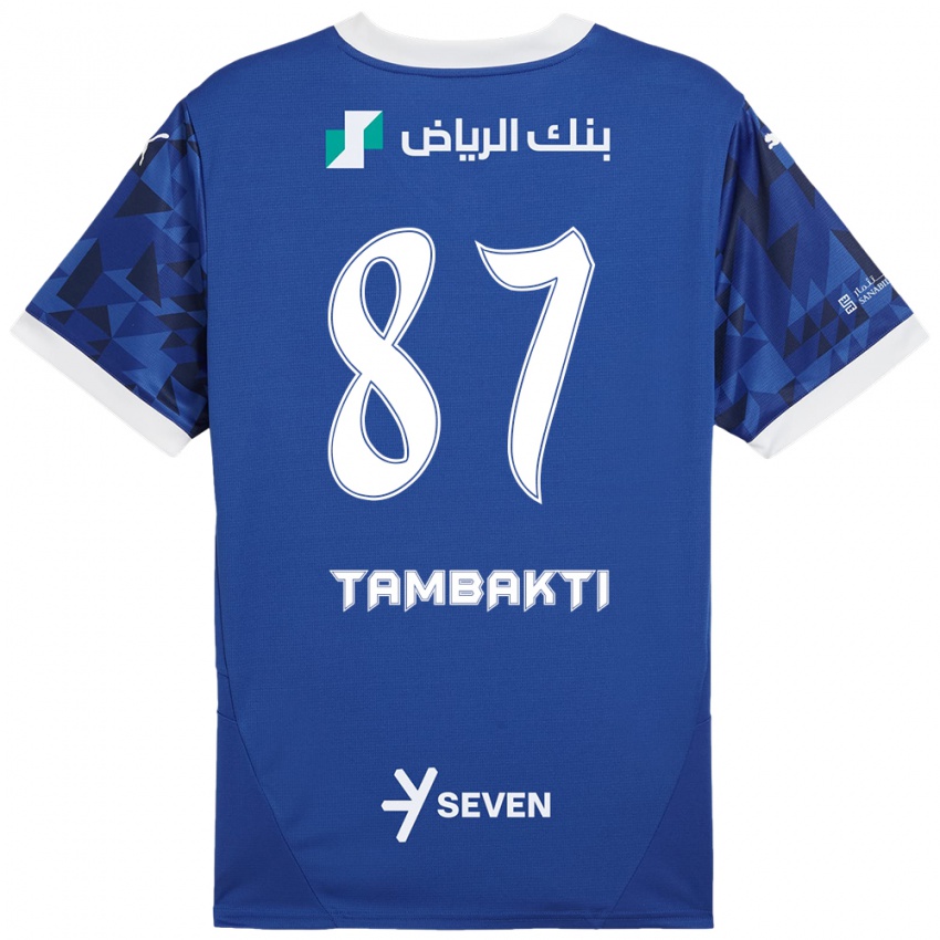 Kinder Hassan Tambakti #87 Dunkelblau Weiß Heimtrikot Trikot 2024/25 T-Shirt