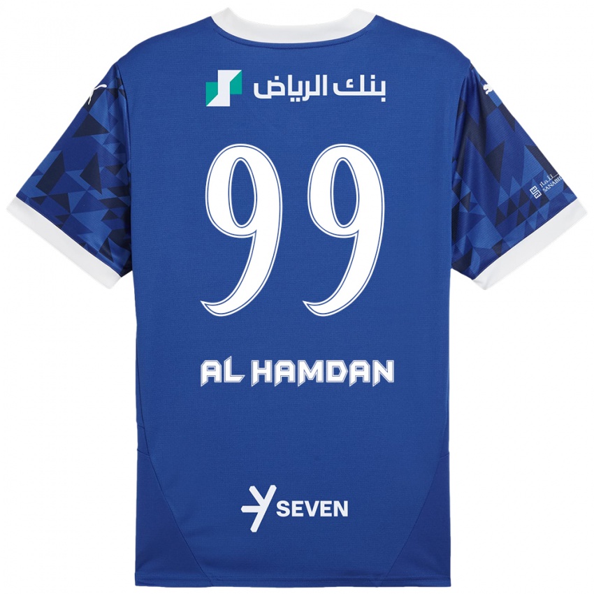 Kinder Abdullah Al-Hamdan #99 Dunkelblau Weiß Heimtrikot Trikot 2024/25 T-Shirt