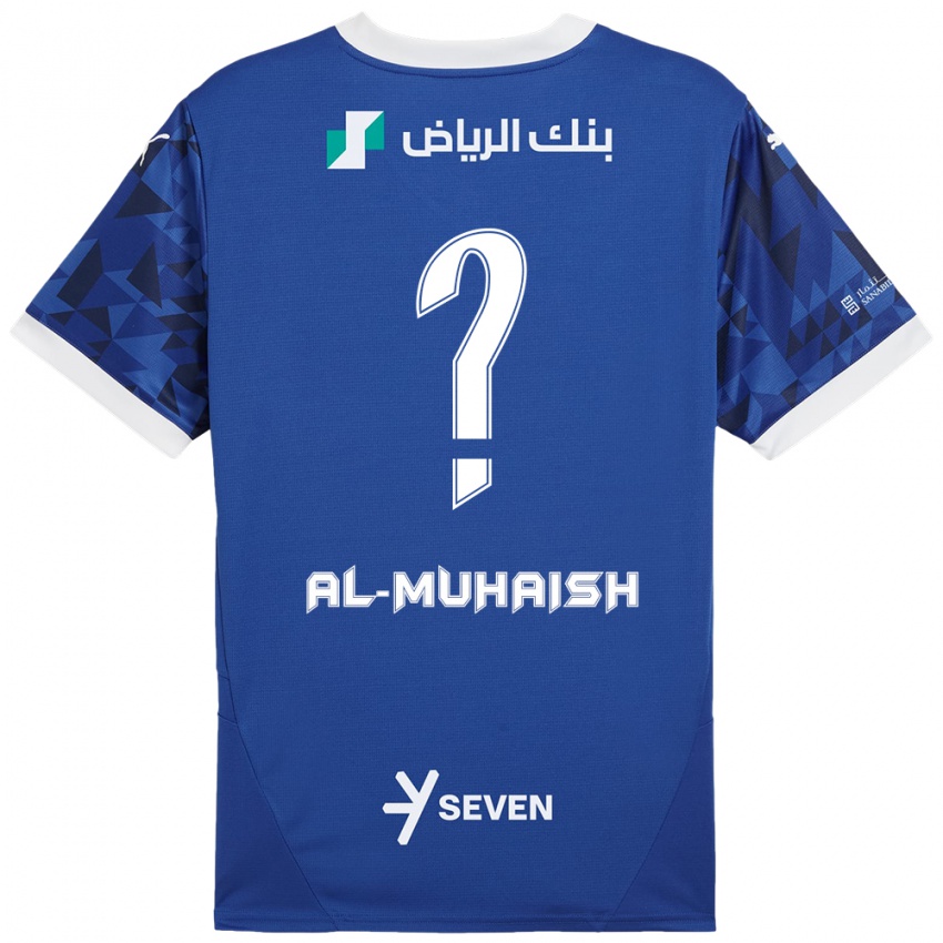 Kinder Mohammed Al-Muhaish #0 Dunkelblau Weiß Heimtrikot Trikot 2024/25 T-Shirt