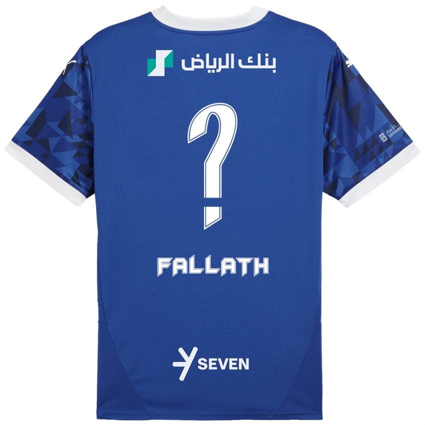 Kinder Fahad Fallath #0 Dunkelblau Weiß Heimtrikot Trikot 2024/25 T-Shirt