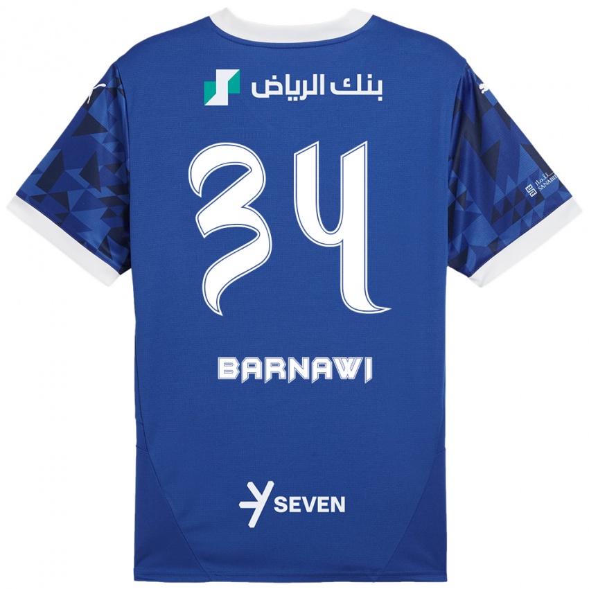 Kinder Saleh Barnawi #34 Dunkelblau Weiß Heimtrikot Trikot 2024/25 T-Shirt