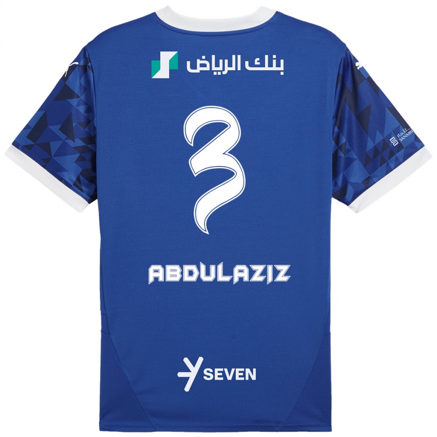 Kinder Al Jawhara Abdulaziz #3 Dunkelblau Weiß Heimtrikot Trikot 2024/25 T-Shirt