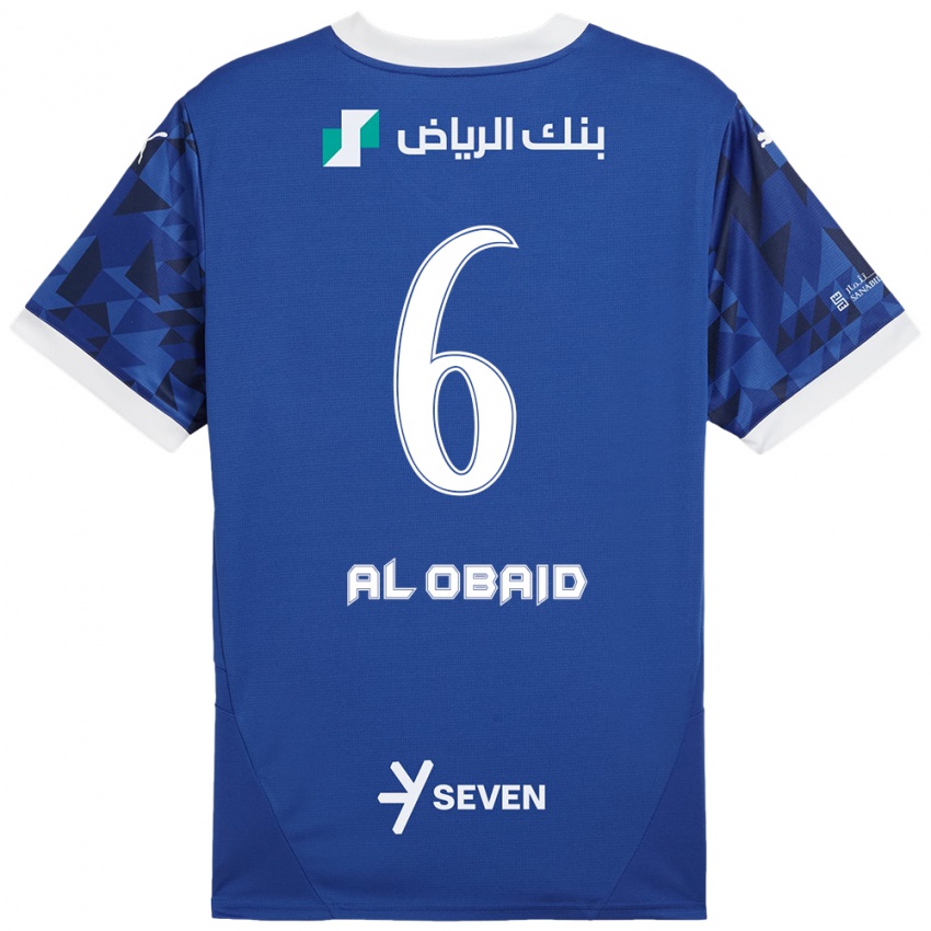 Kinder Lulu Al-Obaid #6 Dunkelblau Weiß Heimtrikot Trikot 2024/25 T-Shirt