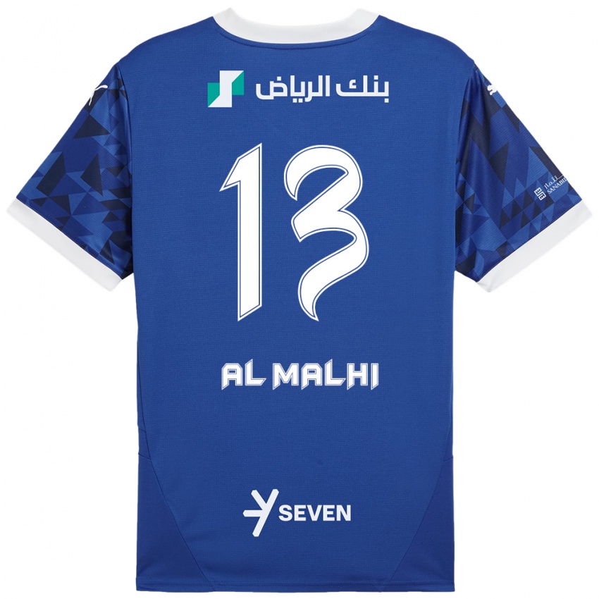 Kinder Al Muhra Al-Malhi #13 Dunkelblau Weiß Heimtrikot Trikot 2024/25 T-Shirt