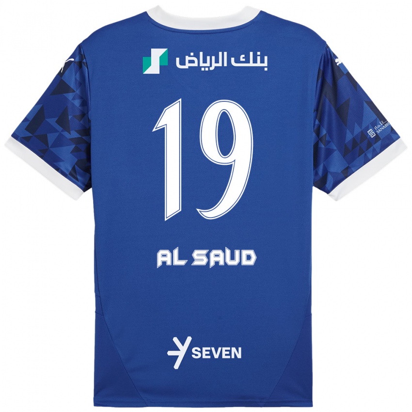 Kinder Manal Al Saud #19 Dunkelblau Weiß Heimtrikot Trikot 2024/25 T-Shirt