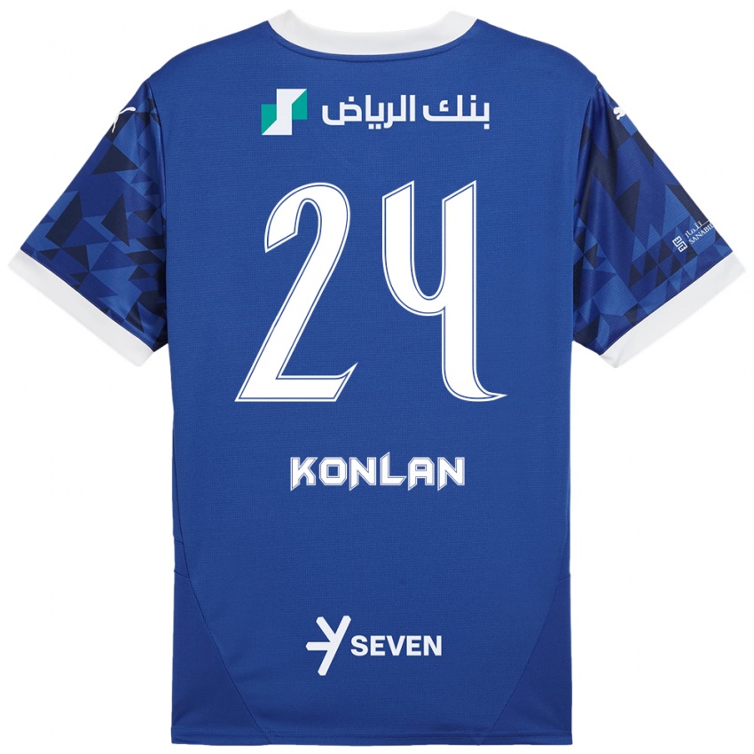 Kinder Cynthia Konlan #24 Dunkelblau Weiß Heimtrikot Trikot 2024/25 T-Shirt