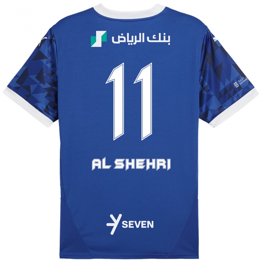 Kinder Saleh Al-Shehri #11 Dunkelblau Weiß Heimtrikot Trikot 2024/25 T-Shirt