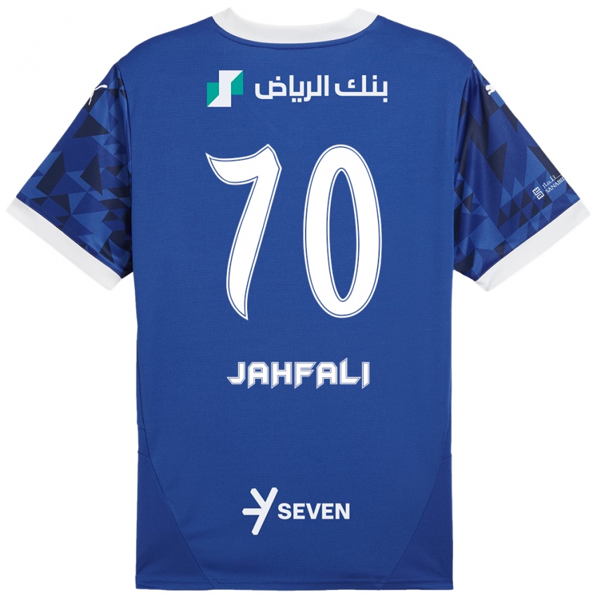 Kinder Mohammed Jahfali #70 Dunkelblau Weiß Heimtrikot Trikot 2024/25 T-Shirt