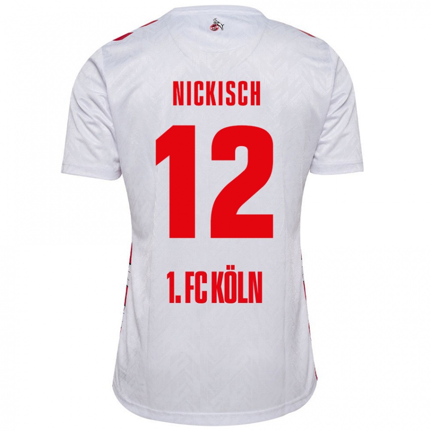 Kinder Jonas Nickisch #12 Weiß Rot Heimtrikot Trikot 2024/25 T-Shirt