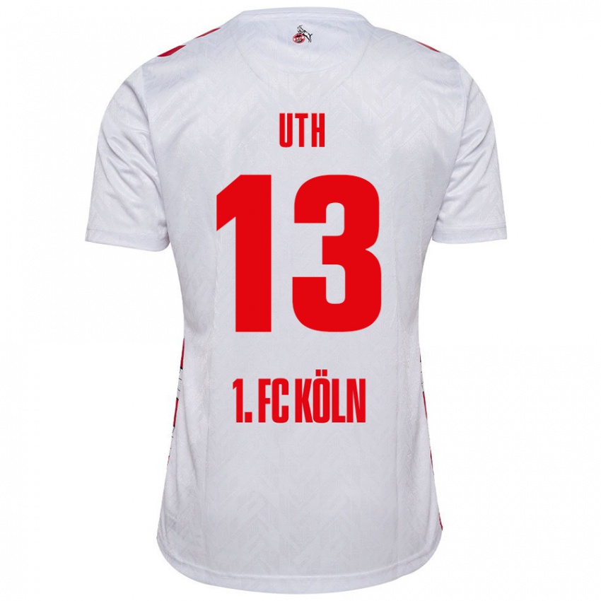 Kinder Mark Uth #13 Weiß Rot Heimtrikot Trikot 2024/25 T-Shirt