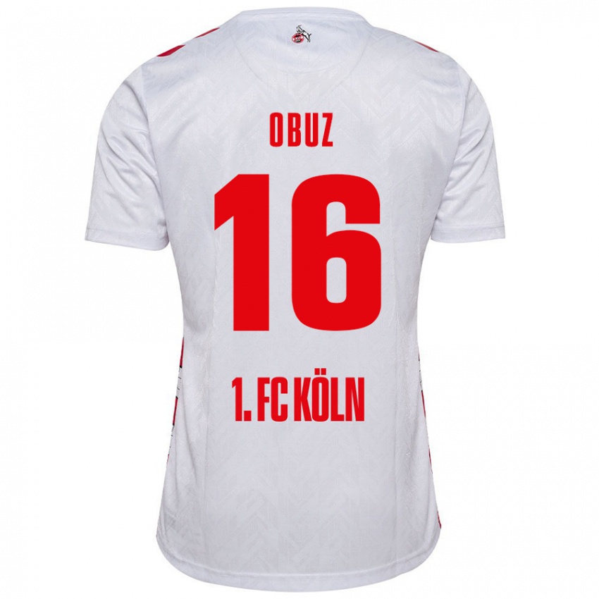 Kinder Marvin Obuz #16 Weiß Rot Heimtrikot Trikot 2024/25 T-Shirt