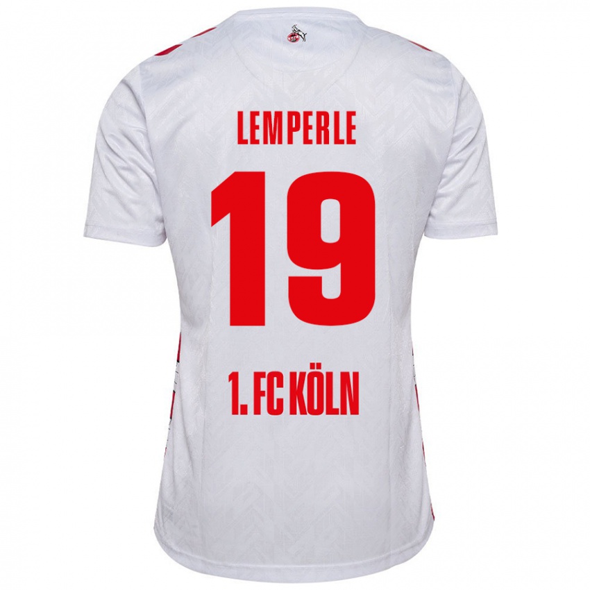 Kinder Tim Lemperle #19 Weiß Rot Heimtrikot Trikot 2024/25 T-Shirt