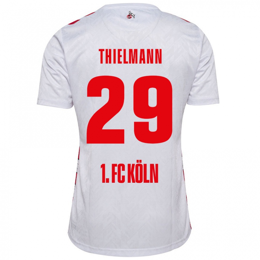 Kinder Jan Thielmann #29 Weiß Rot Heimtrikot Trikot 2024/25 T-Shirt