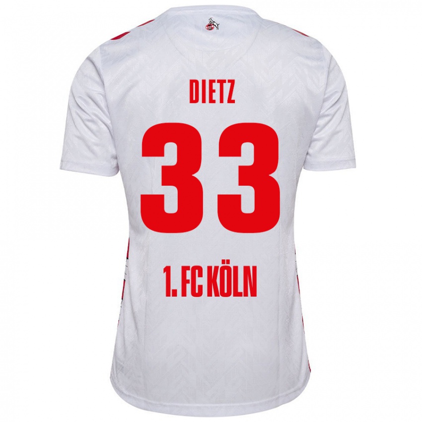 Kinder Florian Dietz #33 Weiß Rot Heimtrikot Trikot 2024/25 T-Shirt