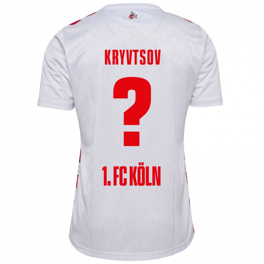 Kinder Nikita Kryvtsov #0 Weiß Rot Heimtrikot Trikot 2024/25 T-Shirt