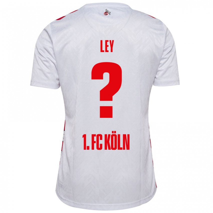 Kinder Benjamin Ley #0 Weiß Rot Heimtrikot Trikot 2024/25 T-Shirt