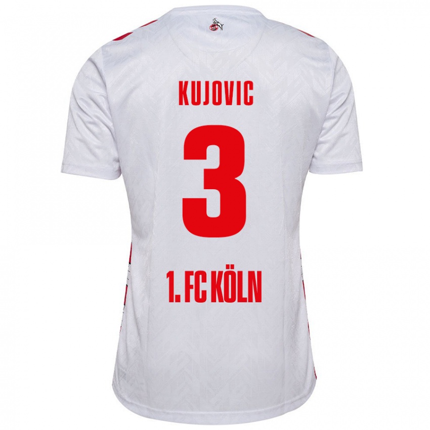 Kinder Emin Kujovic #3 Weiß Rot Heimtrikot Trikot 2024/25 T-Shirt