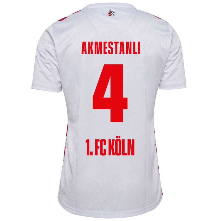 Kinder Teoman Akmestanli #4 Weiß Rot Heimtrikot Trikot 2024/25 T-Shirt