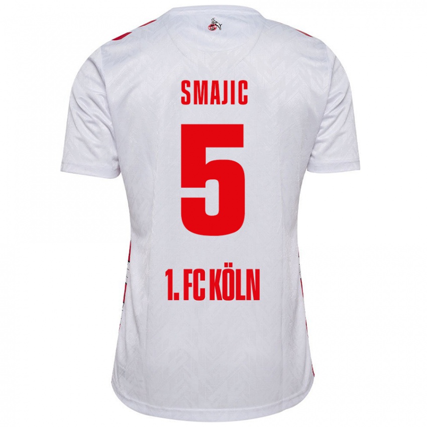 Kinder Rijad Smajic #5 Weiß Rot Heimtrikot Trikot 2024/25 T-Shirt